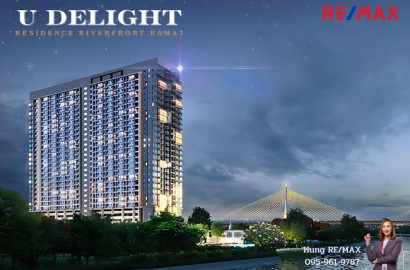 ขายคอนโด พระราม3 วิวแม่น้ำเจ้าพระยา U-Delight Riverfront Rama3 ห้องสตูดิโอ 33.13Sqm ชั้นสูง 20Fl. Fully Furnish ใหม่ พร้อมเข้าอยู่ ถูกสุดในโครงการ ForSale 3.19 Millions Baht , ForRent 13,000 baht/month